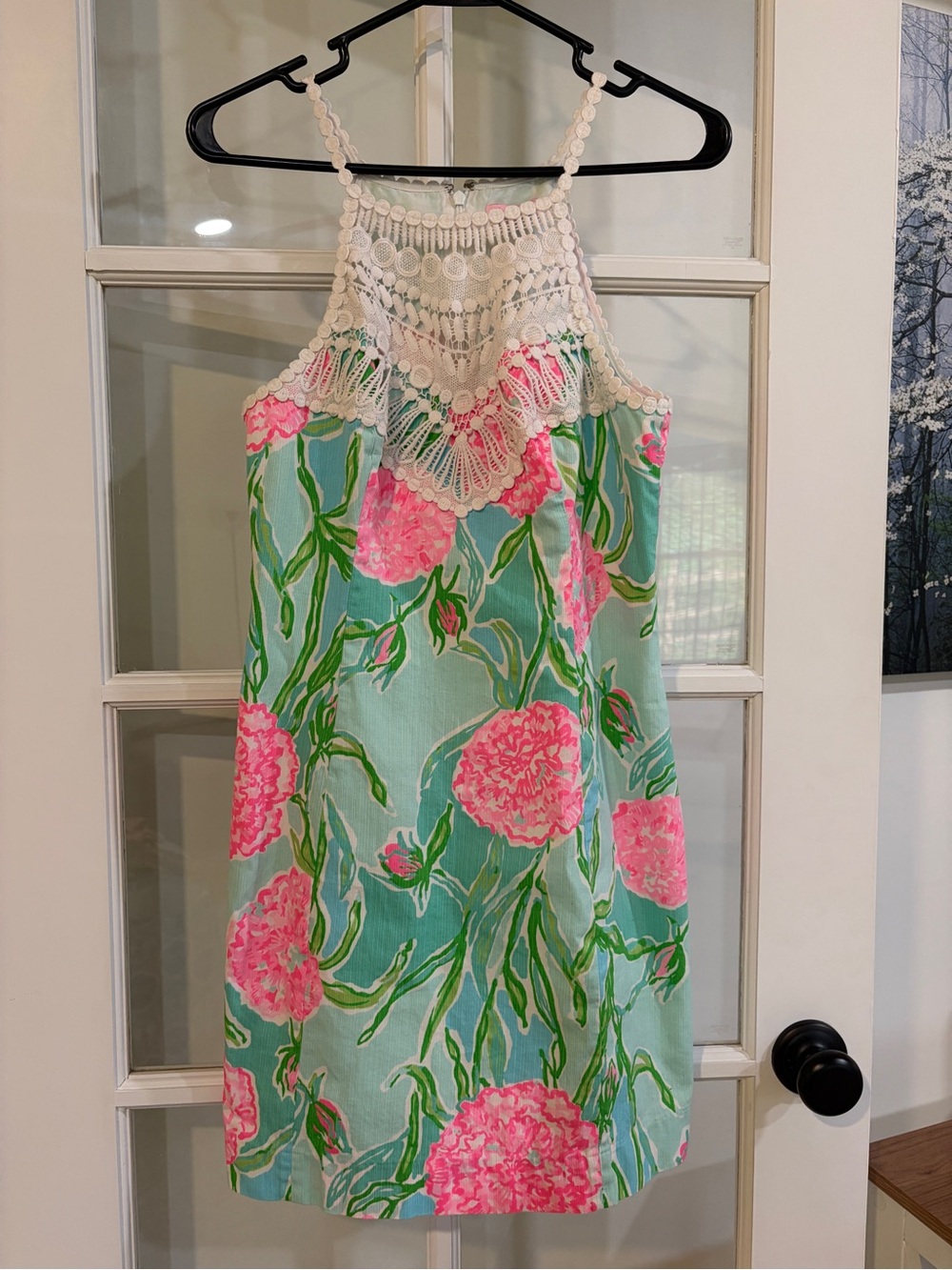Lilly Pulitzer Pearl Shift Dress Carly cotton halter dress beachy resort Size 6
